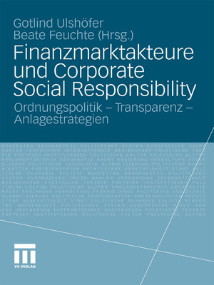 cover image of Finanzmarktakteure und Corporate Social Responsibility
